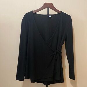 Old Navy black front tie sweater